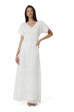 Leem Double V-Neck Empire Lace Dress