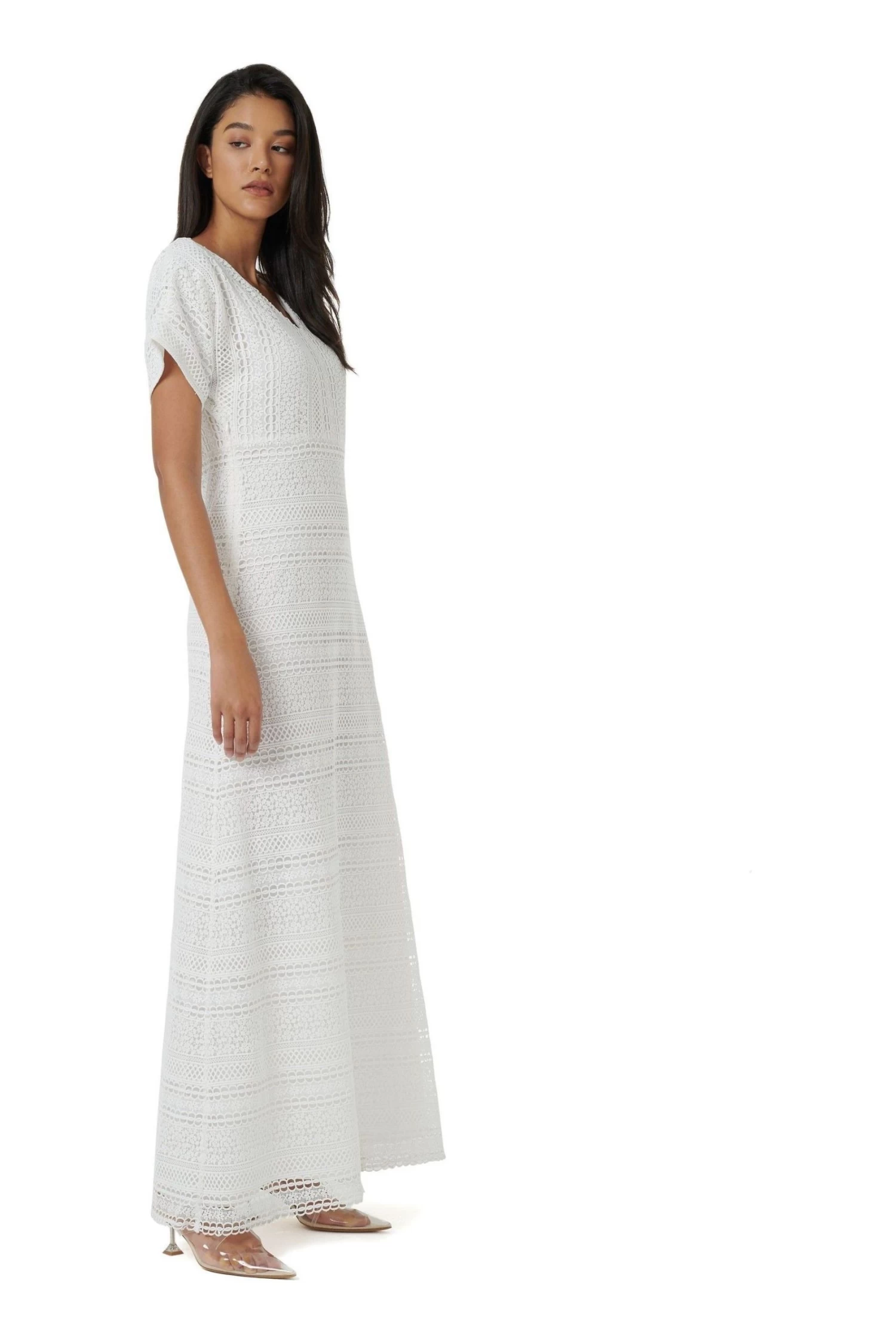 Leem Double V-Neck Empire Lace Dress 4 Leem Double V-Neck Empire Lace Dress - Image 2