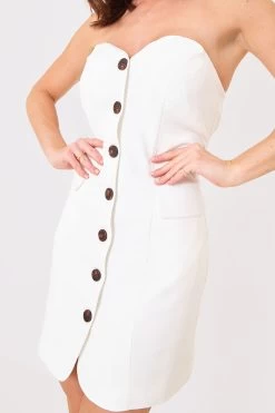 In The Style Court By A Feather Bandeau Button Through Mini Dress -Fashion Women Q06794s4