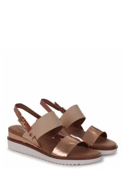 Linzi Adriana Slingback Wedged Sandal With Double Front Strap -Fashion Women Q07751s3