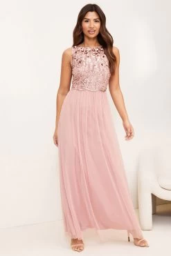 Lipsy Natalie Hand Embellished Bridesmaid Maxi Dress