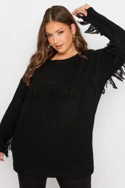 Yours Curve Fringe Detail Jumper -Fashion Women Q10109s3