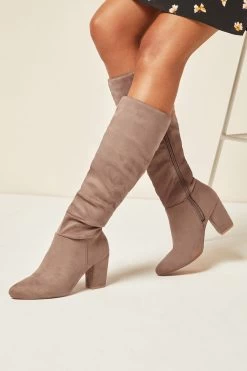 Friends Like These Block Heeled Ruched Long Boots