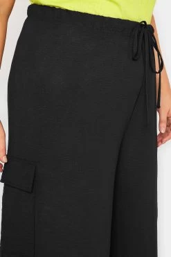 Yours Curve Wide Leg Crepe Cargo Trouser -Fashion Women Q10831s3