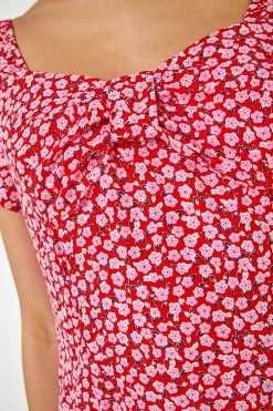 Dusk Ditsy Floral Bow Detail Midi Dress 11 Dusk Ditsy Floral Bow Detail Midi Dress -Fashion Women Q20594s5
