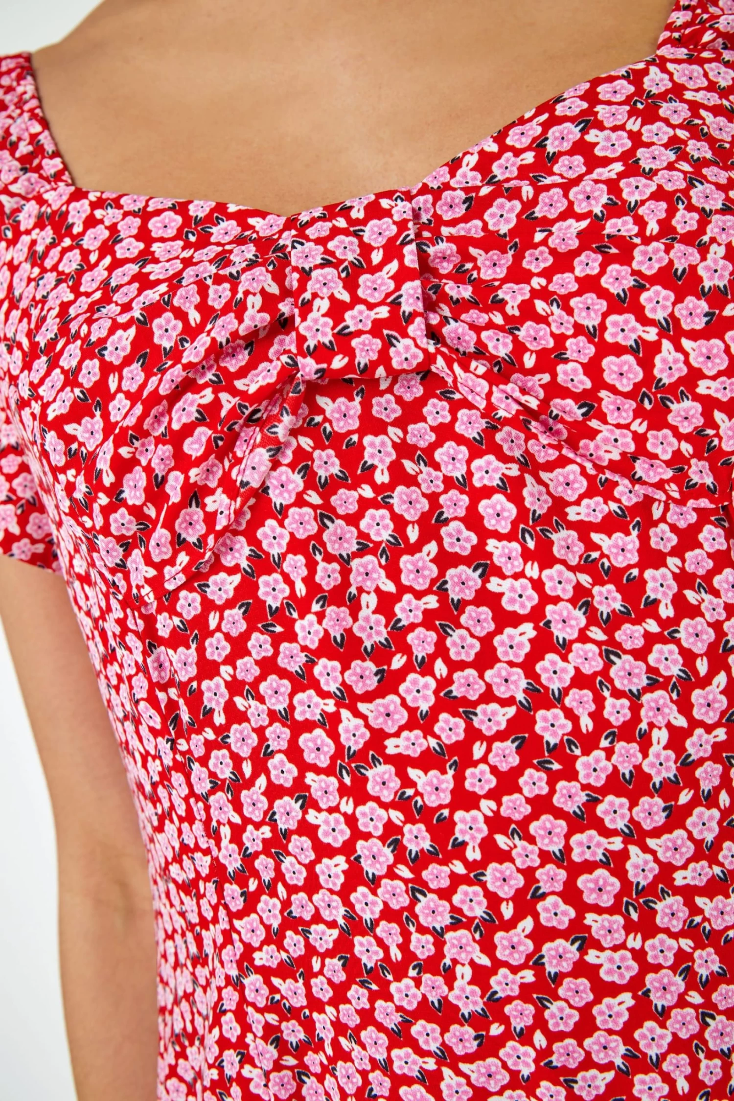 Dusk Ditsy Floral Bow Detail Midi Dress 7 Dusk Ditsy Floral Bow Detail Midi Dress - Image 5