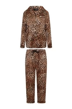 Loungeable Long Sleeve Long Pants Satin Set -Fashion Women Q21723s5