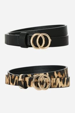 Lipsy Two Pack Double Ring Belt