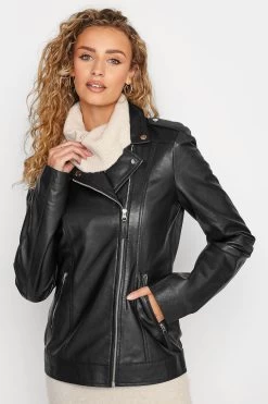 Long Tall Sally Leather Biker Jacket -Fashion Women Q27383s4