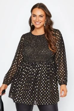 Yours Curve Long Sleeve Shirred Top