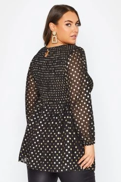 Yours Curve Long Sleeve Shirred Top -Fashion Women Q28189s3