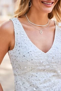 Sosandar Sequin Bust Seam Fitted Top -Fashion Women Q38305s4