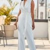 Sosandar Wide Leg Halterneck Tailored Jumpsuit -Fashion Women Q40674s