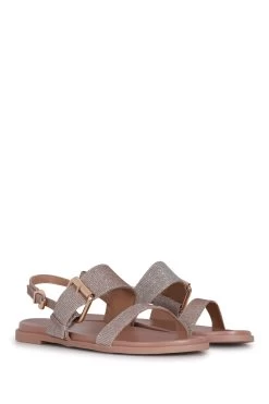 Linzi Lucille Double Buckle Strap Flat Sandal -Fashion Women Q40765s3