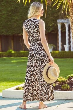 Sosandar Ruched Tie Shoulder Printed Dress -Fashion Women Q40798s4