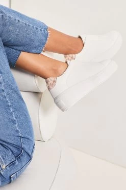 Lipsy Elastic Flatform Faux Leather Slip On Trainer -Fashion Women R01 535s3