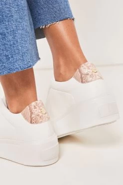 Lipsy Elastic Flatform Faux Leather Slip On Trainer -Fashion Women R01 535s4