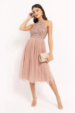 Maya Halter Neck Midi Dress -Fashion Women R33 506s3