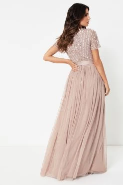 Maya Chevron Sequin Maxi Dress -Fashion Women R43289s2