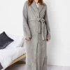 Long Tall Sally Teddy Fleece Shawl Collar Dressing Gown -Fashion Women R55880s
