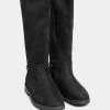 Yours Curve Wide Fit Chain Stretch Knee Micro Boot -Fashion Women R61016s