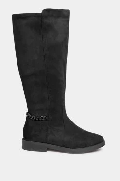 Yours Curve Wide Fit Chain Stretch Knee Micro Boot -Fashion Women R61016s4