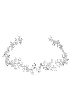 Jon Richard Silver Plated Lydia Statement Pearl And Crystal Hair Vine - Gift Pouch