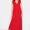Long Tall Sally Deep V Broderie Tiered Maxi Dress