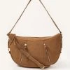 Monsoon Natural Dana Zip Suede Shoulder Bag -Fashion Women T04778s