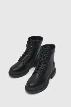 Schuh Ashton Chunky Lace Up Black Boots -Fashion Women T04922s4