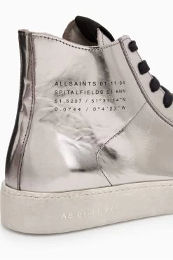 AllSaints Tana Silver High Top Shoes -Fashion Women T09570s4