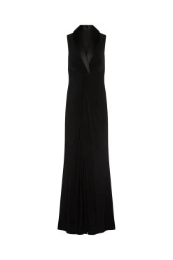 Adrianna Papell Black Plus Jersey Tuxedo Gown -Fashion Women T11845s5