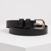Oliver Bonas Black Scalloped Skinny Waist Belt -Fashion Women T23156s