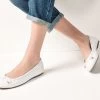 Next White Leather Weave Ballerinas -Fashion Women T28957s