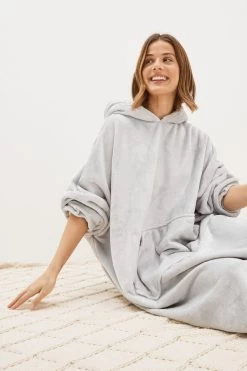 Next Grey Oversized Blanket Hoodie -Fashion Women T29405s3