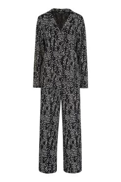 Whistles Black Animal Spot Print Pyjamas -Fashion Women T36416s4