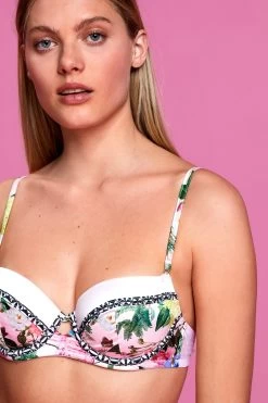 B By Ted Baker Pink Bird Floral Satin Balcony Bra 10 B By Ted Baker Pink Bird Floral Satin Balcony Bra -Fashion Women T40 959s4