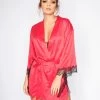Ann Summers Red Cherryann Satin Robe -Fashion Women T48562s