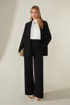 Ro&Zo Black Wide Leg Suit Trousers -Fashion Women T49722s3