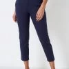 Crew Clothing Company Blue Cotton Fitted Casual Trousers -Fashion Women T51061s
