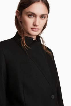 AllSaints Sidney Black Coat -Fashion Women T54450s4