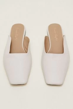 Phase Eight Cream Slip On Mule Shoes -Fashion Women T55182s3