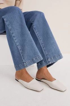 Phase Eight Cream Slip On Mule Shoes -Fashion Women T55182s7