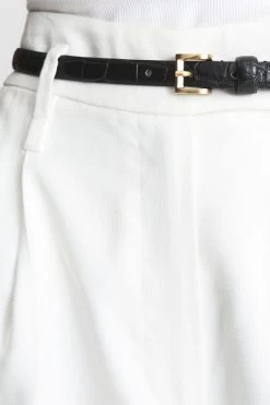 Reiss Molly Mini Leather Croc Embossed Mini Belt -Fashion Women T57902s5