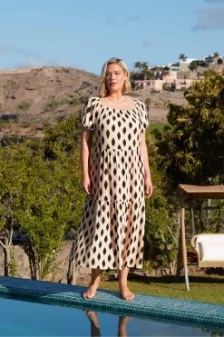 Live Unlimited Black Curve Diamond Print Maxi Tiered Bardot Dress -Fashion Women T60946s4