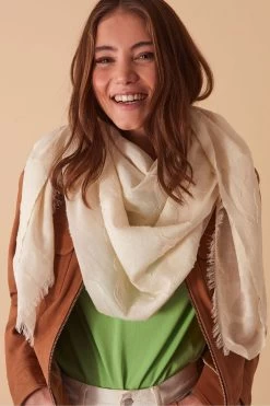 Accessorize Cream Burnout Lightweight Scarf