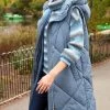 Next Petrol Blue Showerproof Longline Quilted Gilet -Fashion Women T79 206s