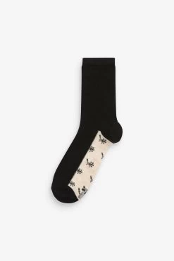 Next Black Woodland Animal Footbed Ankle Socks 5 Pack -Fashion Women T79502s6