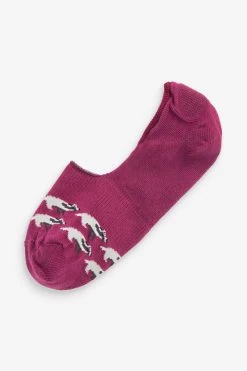 Next Woodland Animals Pattern Invisible Trainer Socks 5 Pack -Fashion Women T79510s3