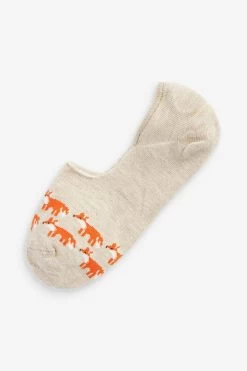 Next Woodland Animals Pattern Invisible Trainer Socks 5 Pack -Fashion Women T79510s4